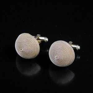 Vtg Modern 1/2 Dome Cufflinks Made in Italy